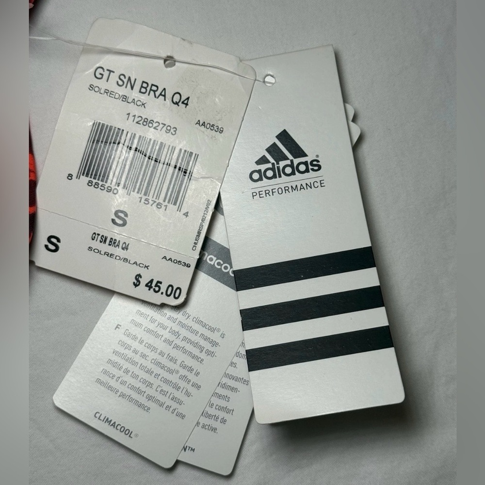 NWT Adidas Womens Racerback Climacool Formotion Sports Bra Size S Orange $45 - Picture 5 of 5